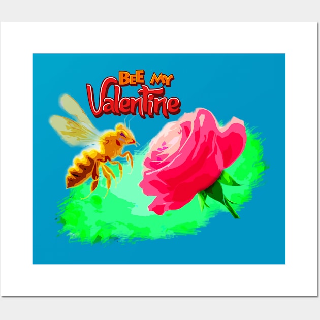 Bee my valentine Wall Art by Abiarsa